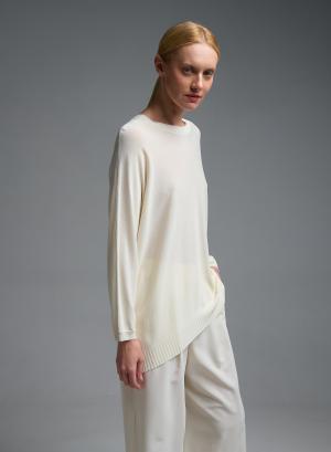 Εκρού πλεκτή Μπλούζα loose fit Valentina Milano - 58851