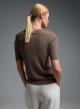 Κακάο πλεκτή Μπλούζα με κοντά μανίκια και με ανάγλυφα σχέδια Valentina Milano - 4