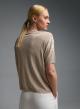 Μπεζ πλεκτή Μπλούζα με κοντά μανίκια και με παγιέτες Valentina Milano-7