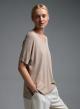 Taupe loose fit Knitted Blouse with three quarters sleeves Valentina Milano - 3