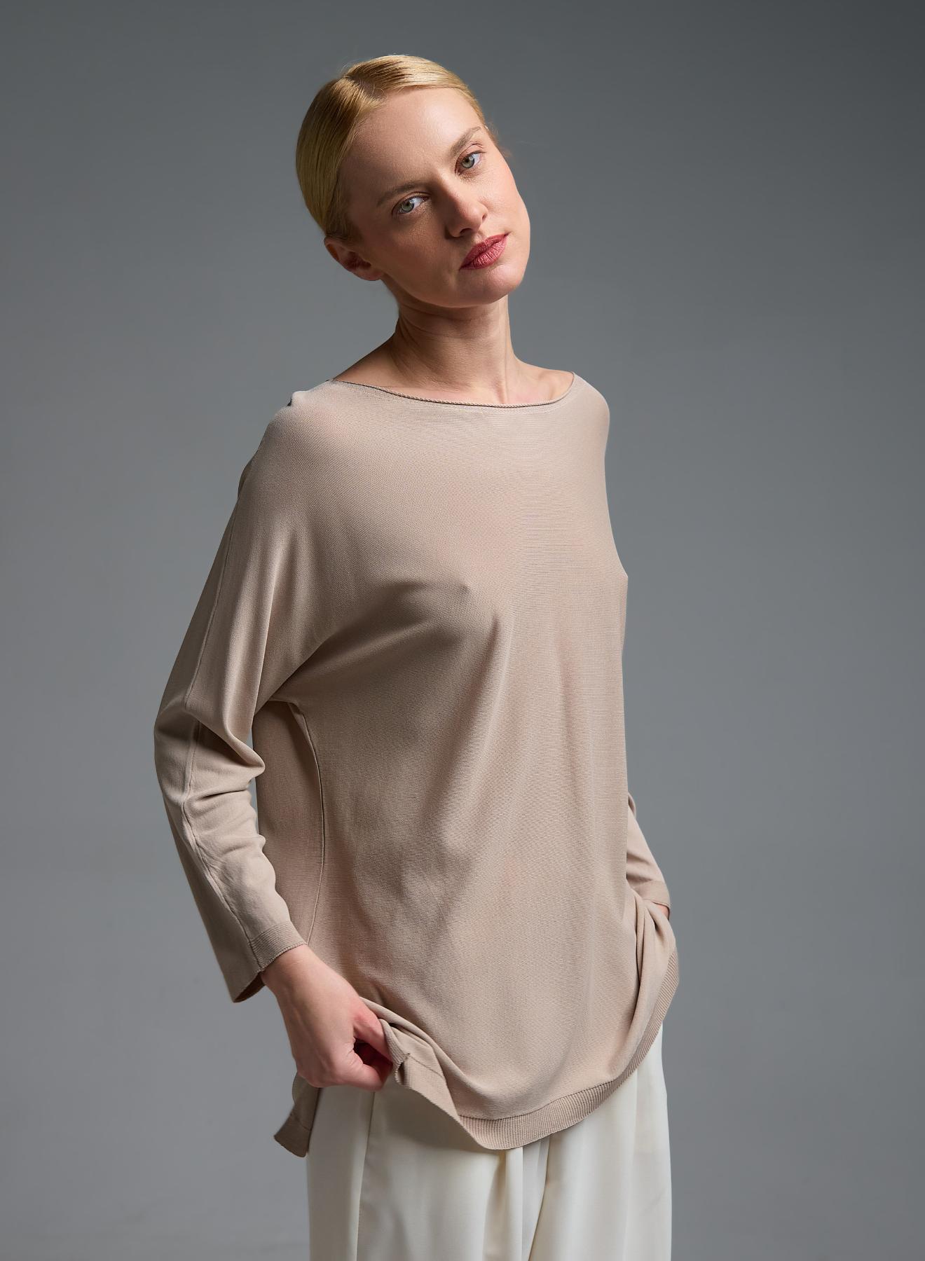 Taupe πλεκτή Μπλούζα loose fit Valentina Milano - 4
