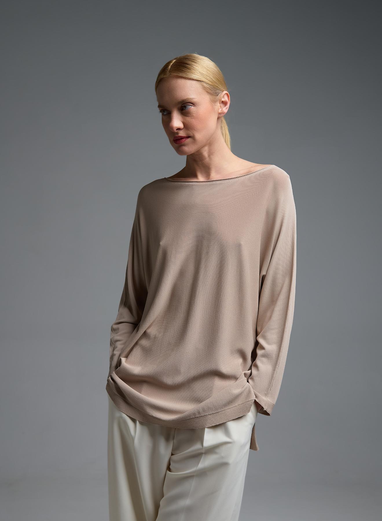 Taupe πλεκτή Μπλούζα loose fit Valentina Milano - 1