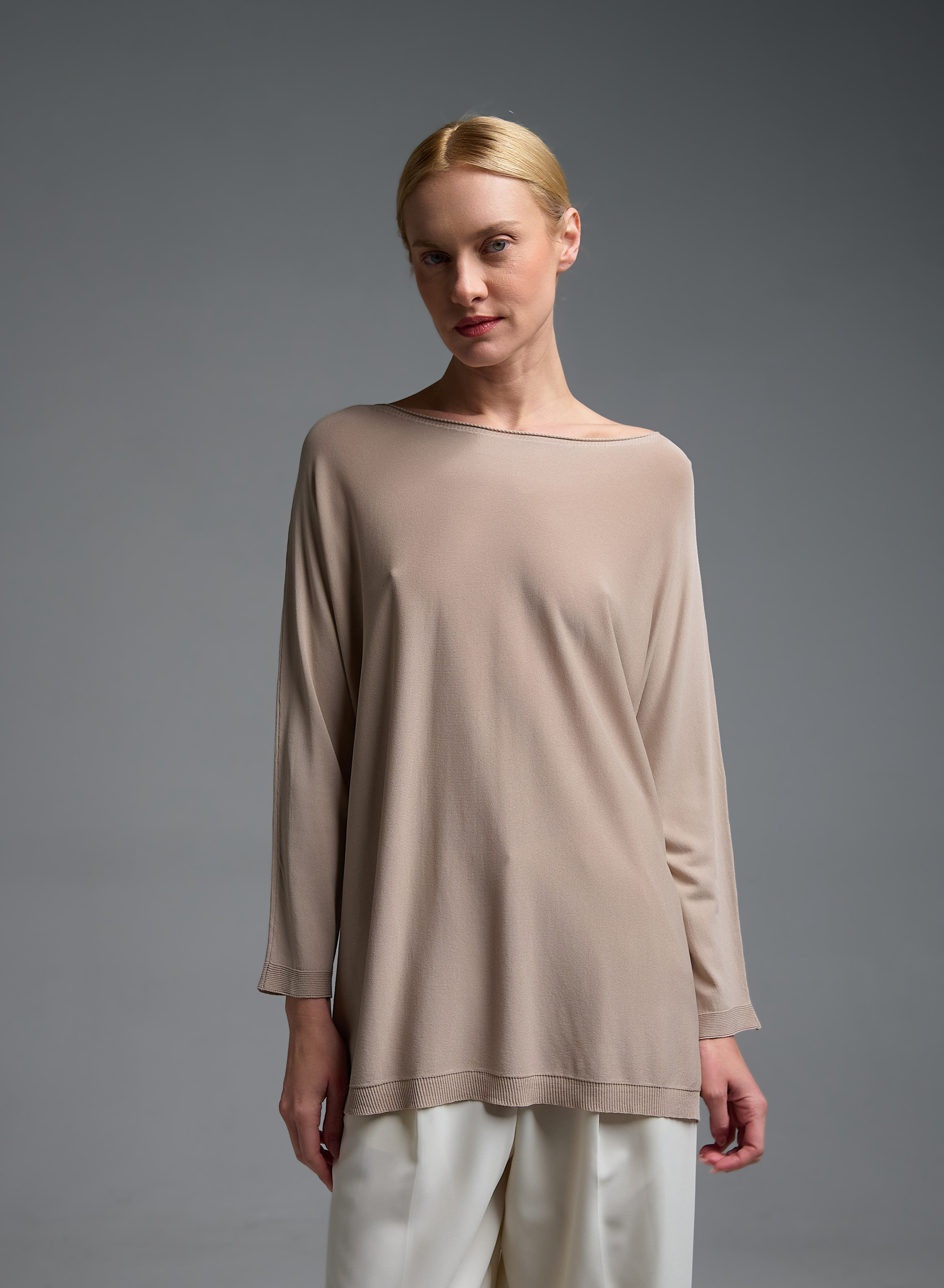 Taupe πλεκτή Μπλούζα loose fit Valentina Milano - 4