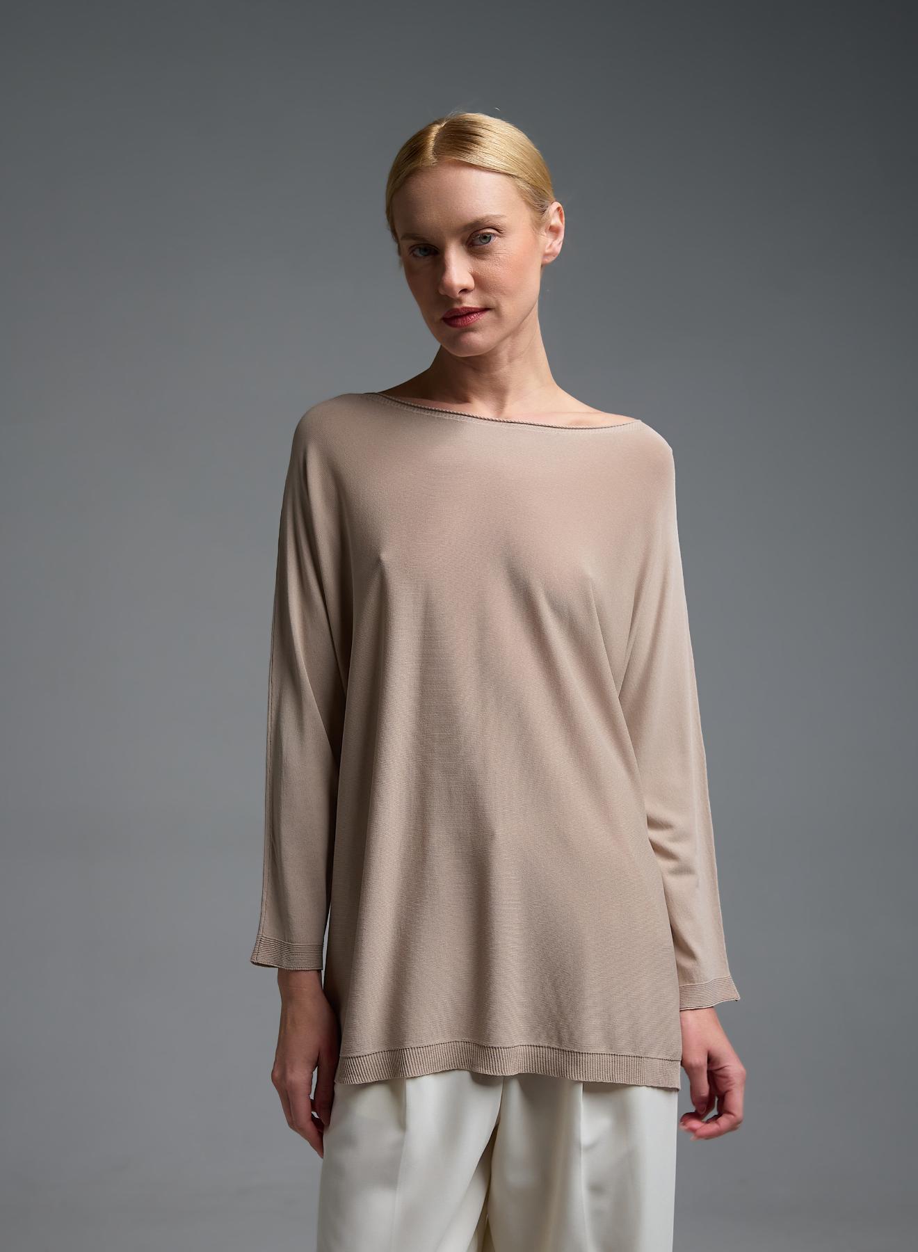 Taupe πλεκτή Μπλούζα loose fit Valentina Milano - 5