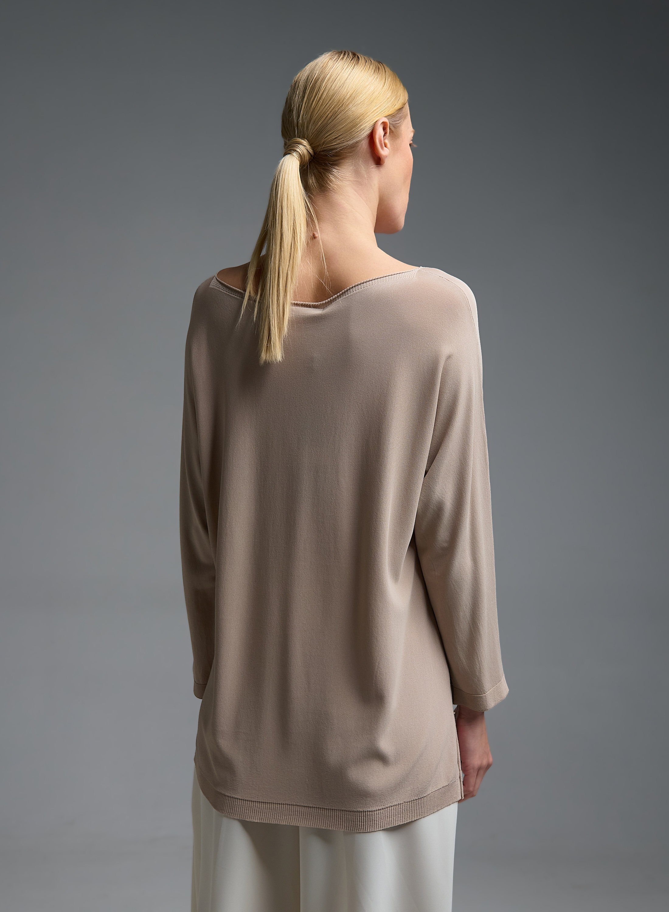 Taupe πλεκτή Μπλούζα loose fit Valentina Milano - 5