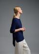 Μπλε πλεκτή Μπλούζα με ανοίγματα στο πλάι και με κοντά μανίκια Valentina Milano - 2