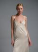 Ecru silky touch Dress with straps and with lace details Valentina Milano - 4