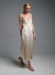 Ecru silky touch Dress with straps and with lace details Valentina Milano - 1