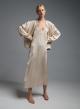 Ecru silky touch Dress with straps and with lace details Valentina Milano-5