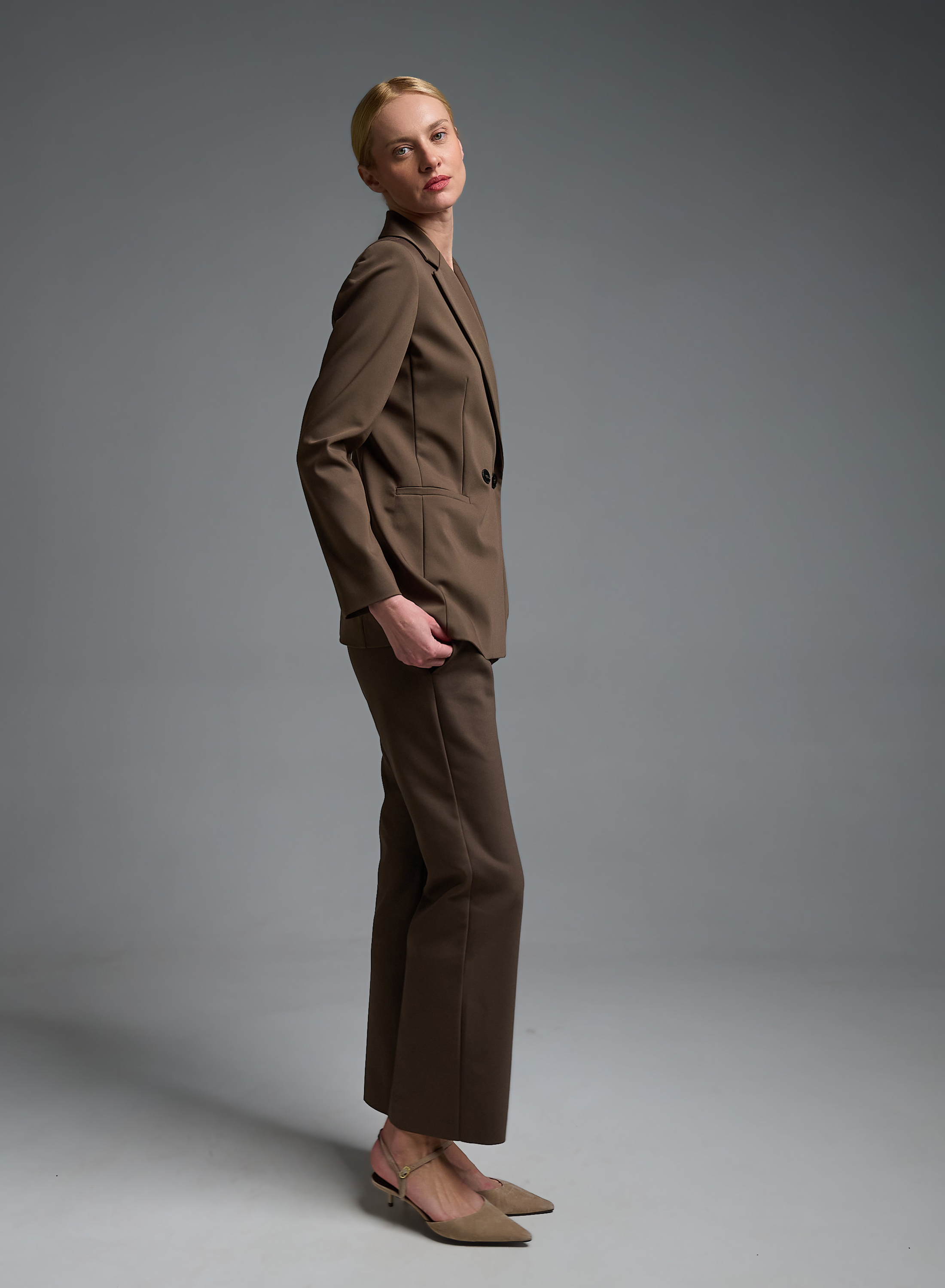 Chocolate straight fit Trousers Emme Marella - 3