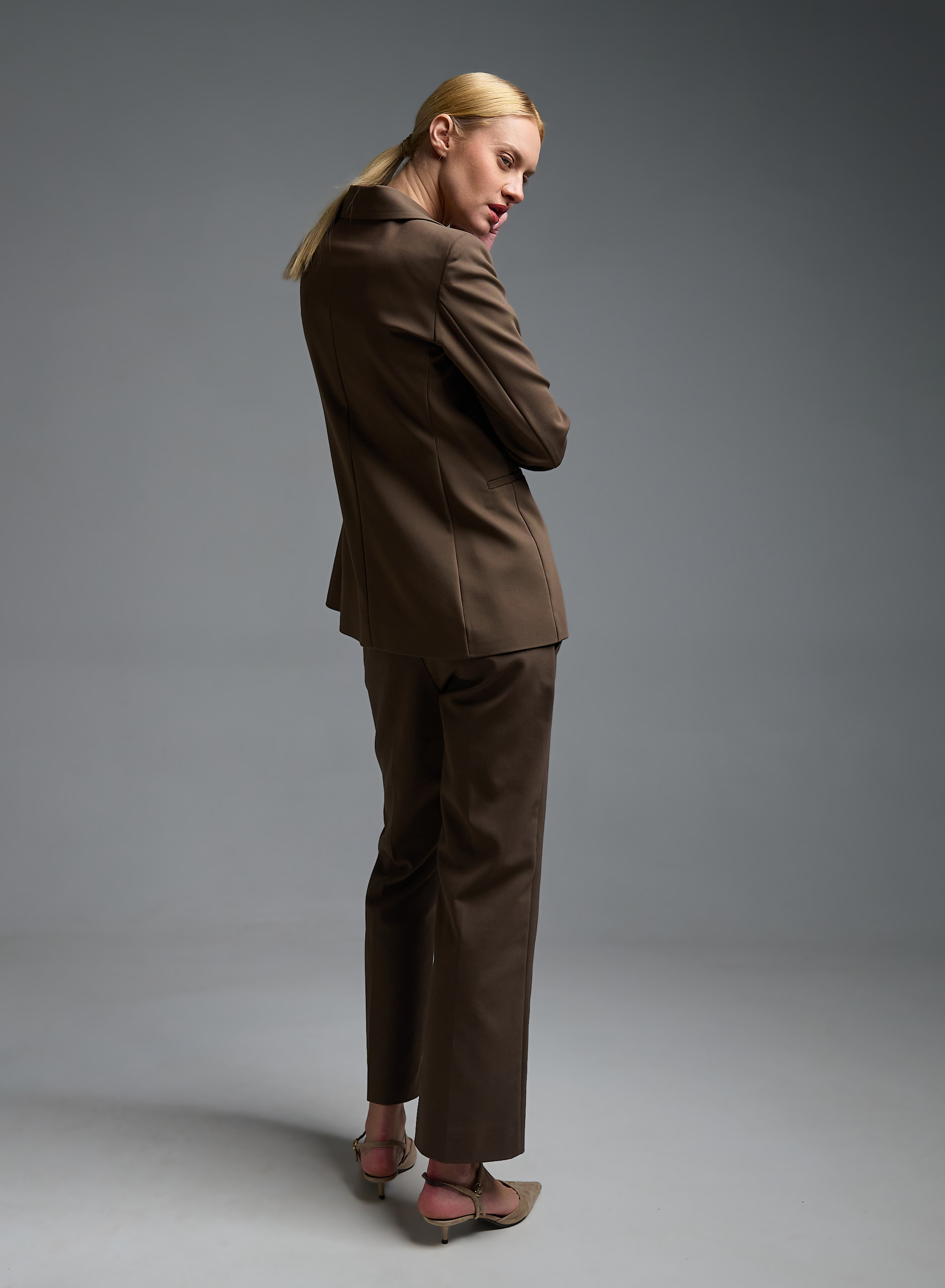 Chocolate double-breasted Jacket Emme Marella - 7