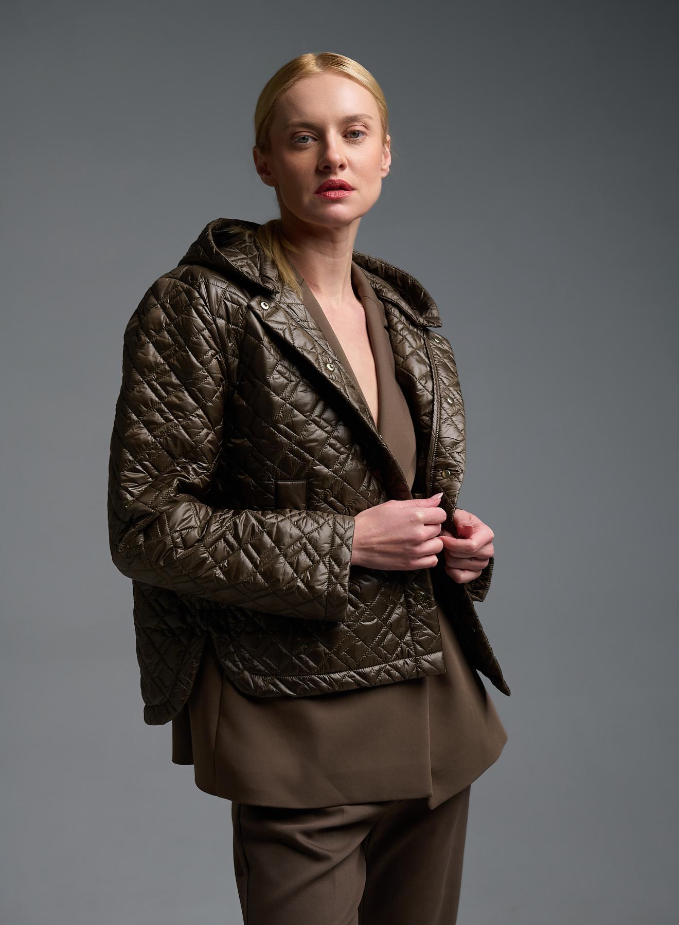 Chocolate water-repellent Jacket with adjustable hood Emme Marella - 2