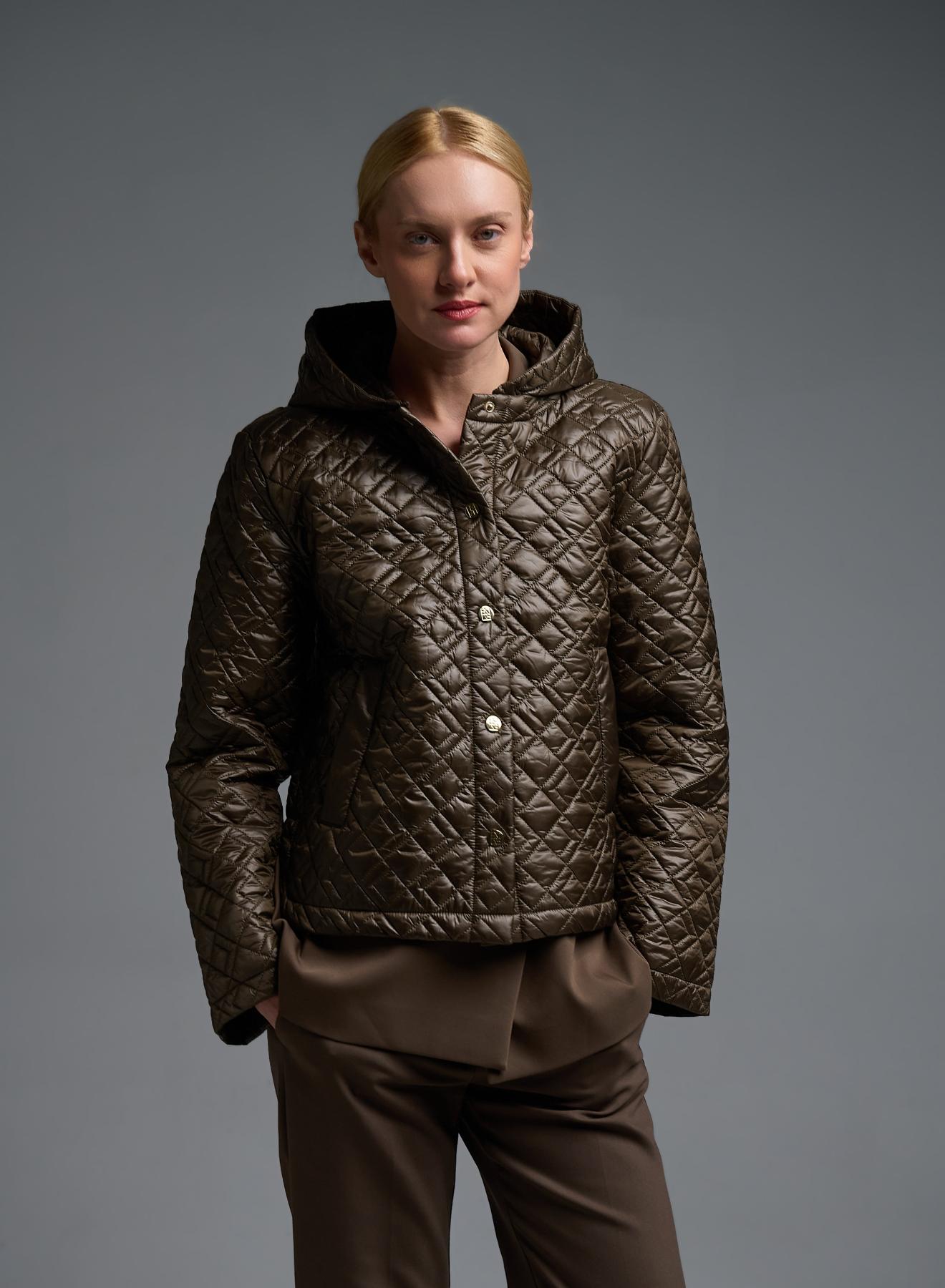 Chocolate water-repellent Jacket with adjustable hood Emme Marella - 1