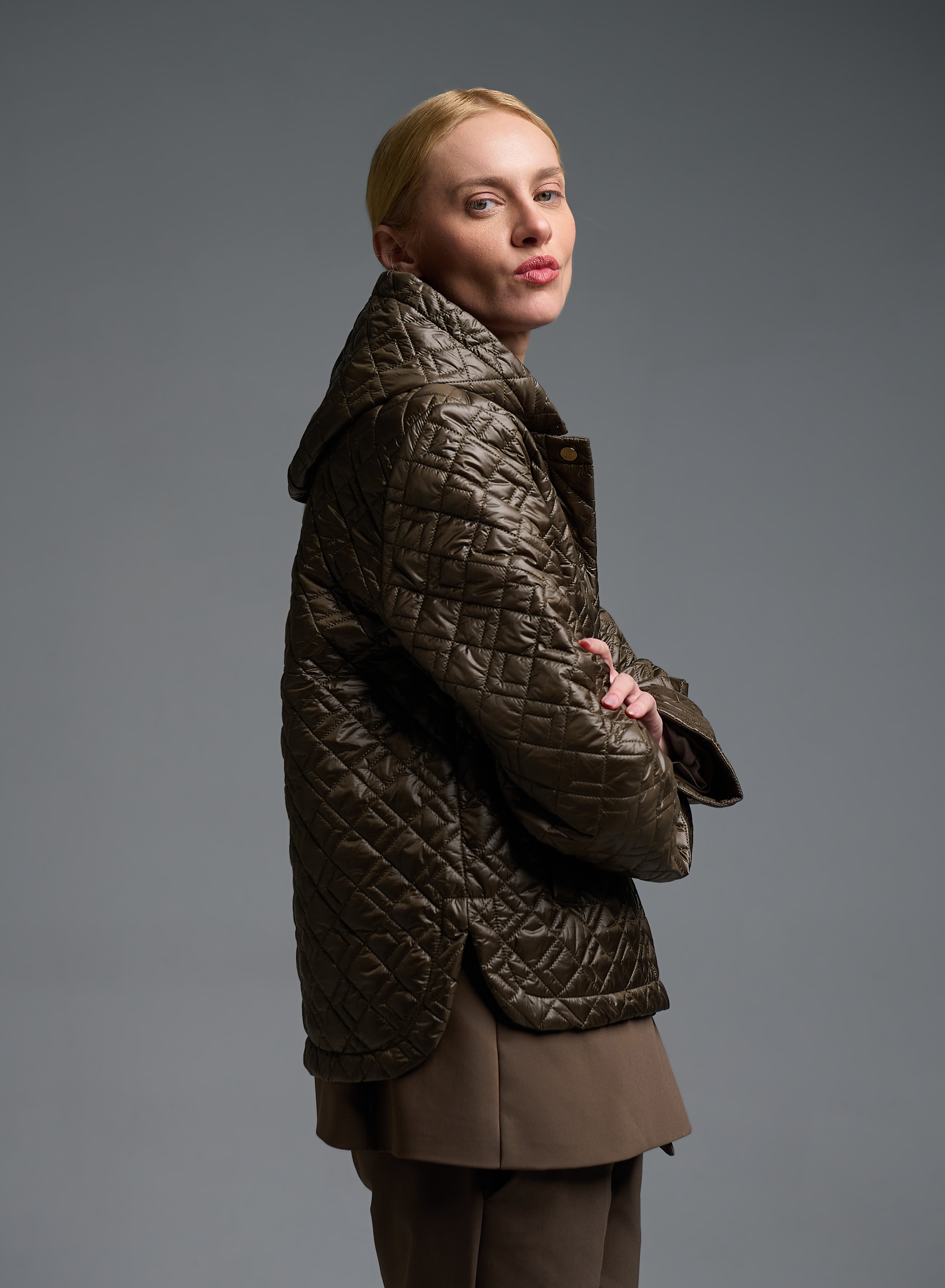 Chocolate water-repellent Jacket with adjustable hood Emme Marella - 2