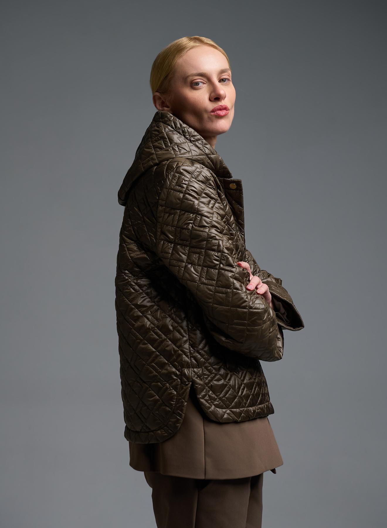 Chocolate water-repellent Jacket with adjustable hood Emme Marella - 3