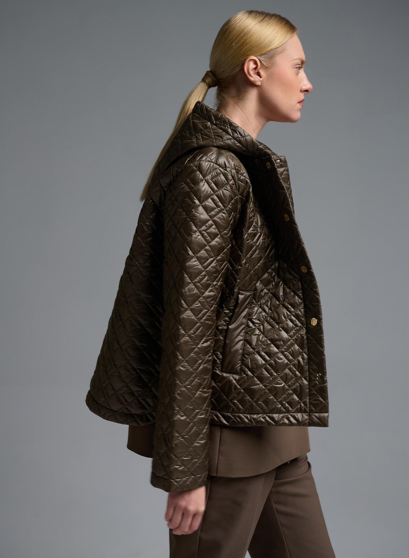 Chocolate water-repellent Jacket with adjustable hood Emme Marella - 4