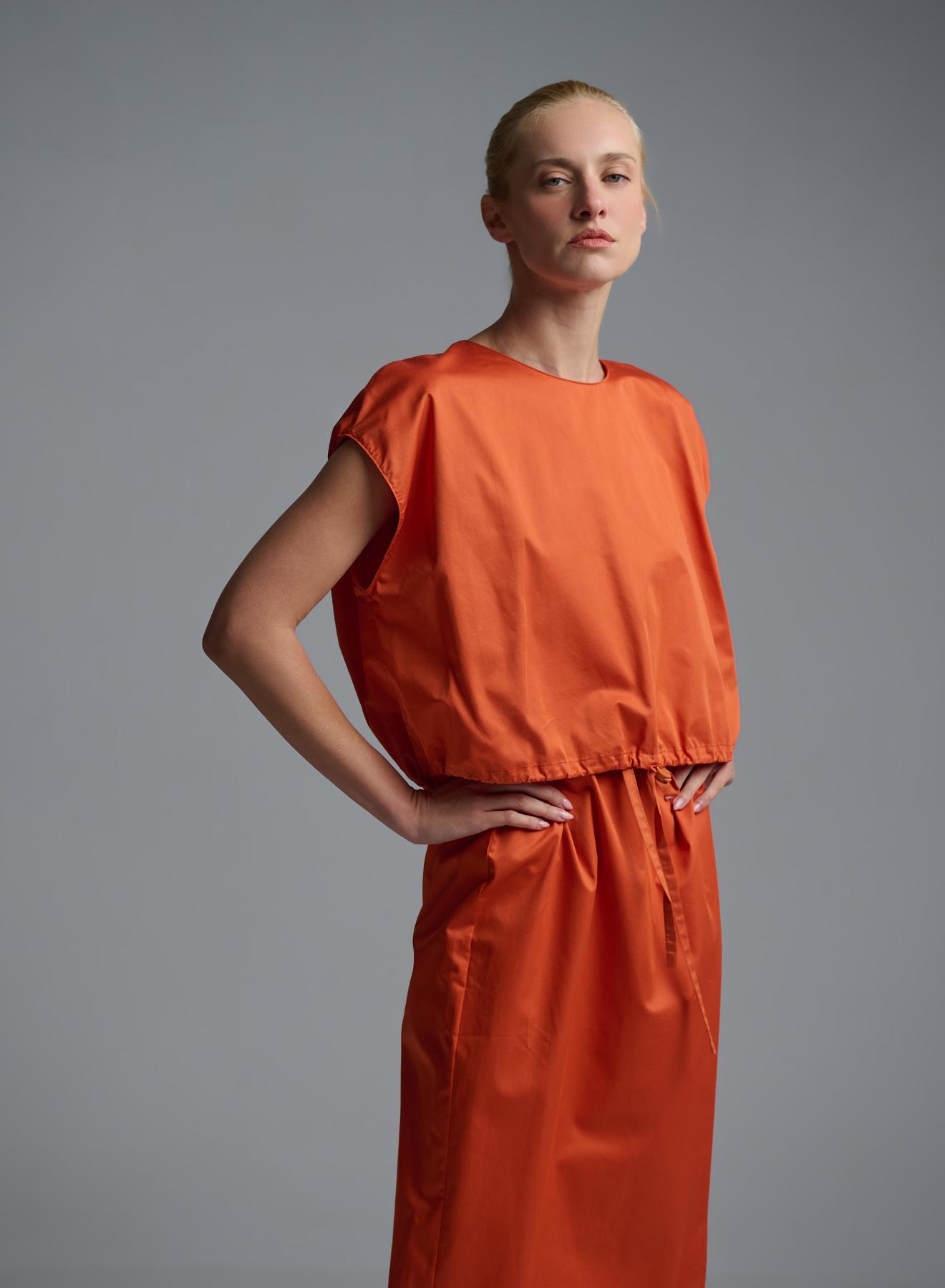 Orange crop popline Blouse "ELAN" Devotion Twins - 1