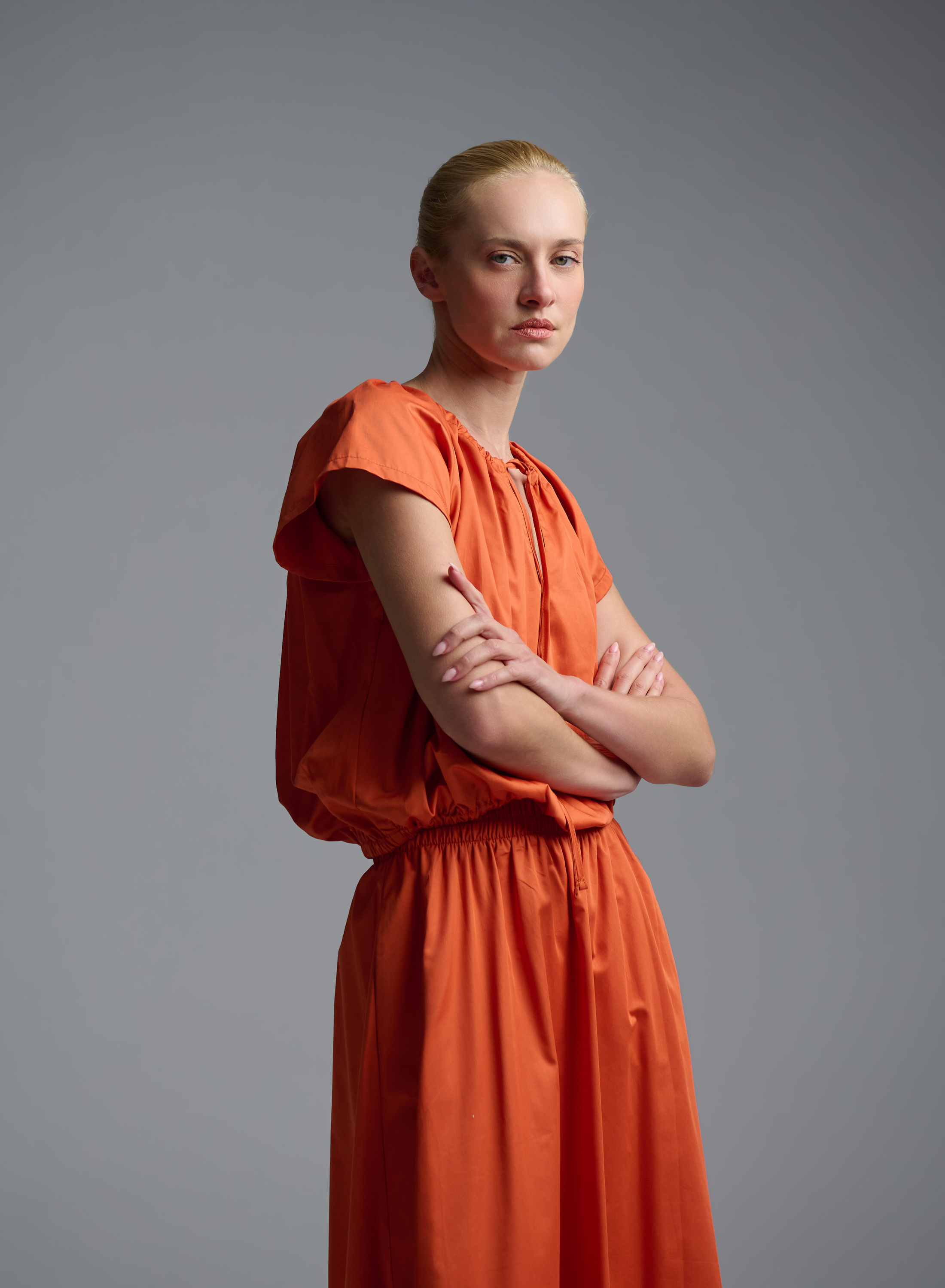 Orange popline Blouse "THALASSA" Devotion Twins - 1