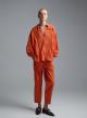 Orange voile Blouse with V neckline and with collar "WHISPER" Devotion Twins - 1