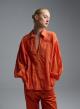 Orange voile Blouse with V neckline and with collar "WHISPER" Devotion Twins - 3