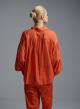 Orange voile Blouse with V neckline and with collar "WHISPER" Devotion Twins-7