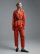 Orange voile Blouse with V neckline and with collar "WHISPER" Devotion Twins-6
