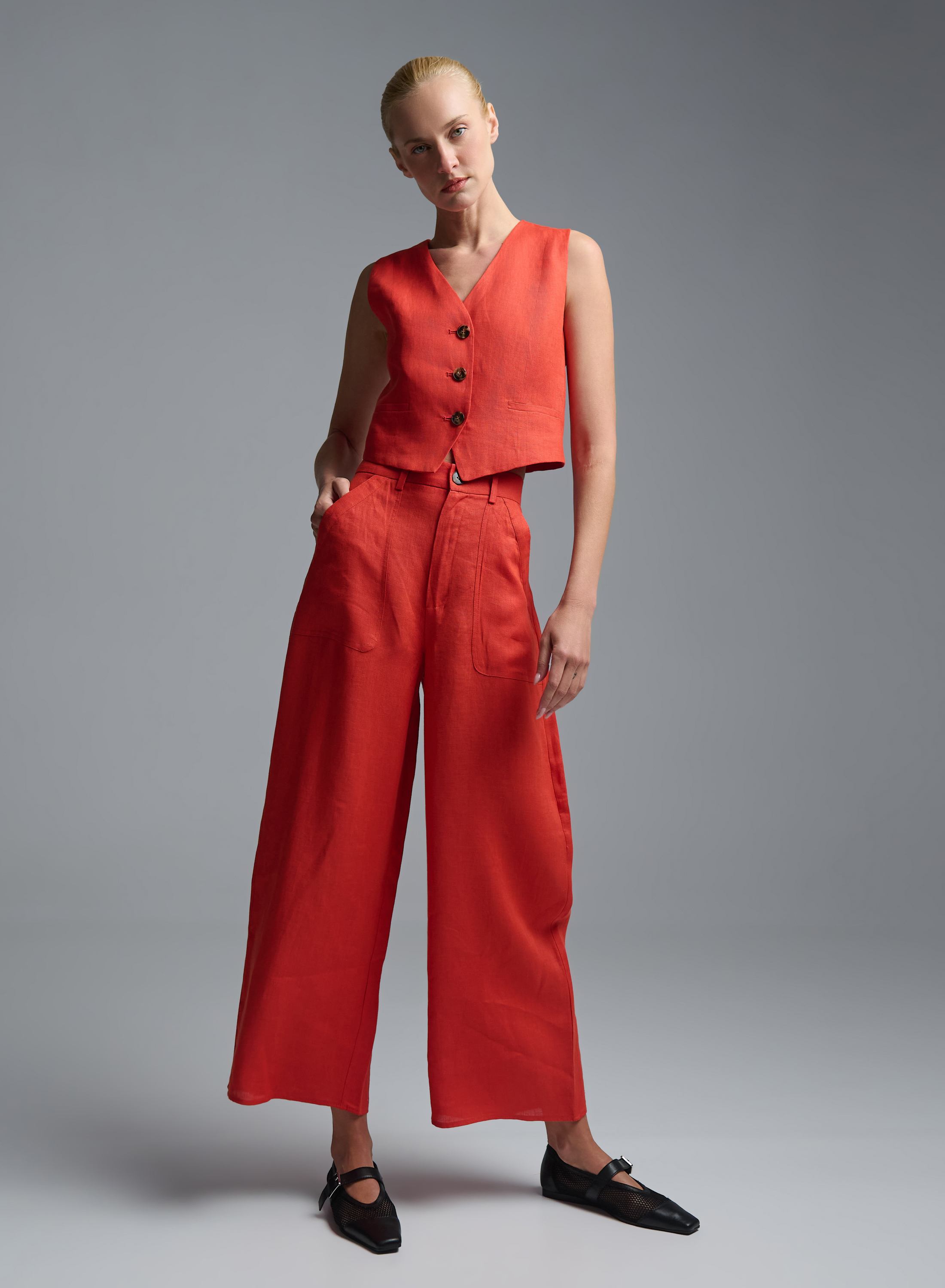 Orange linen Trousers Emme Marella - 0