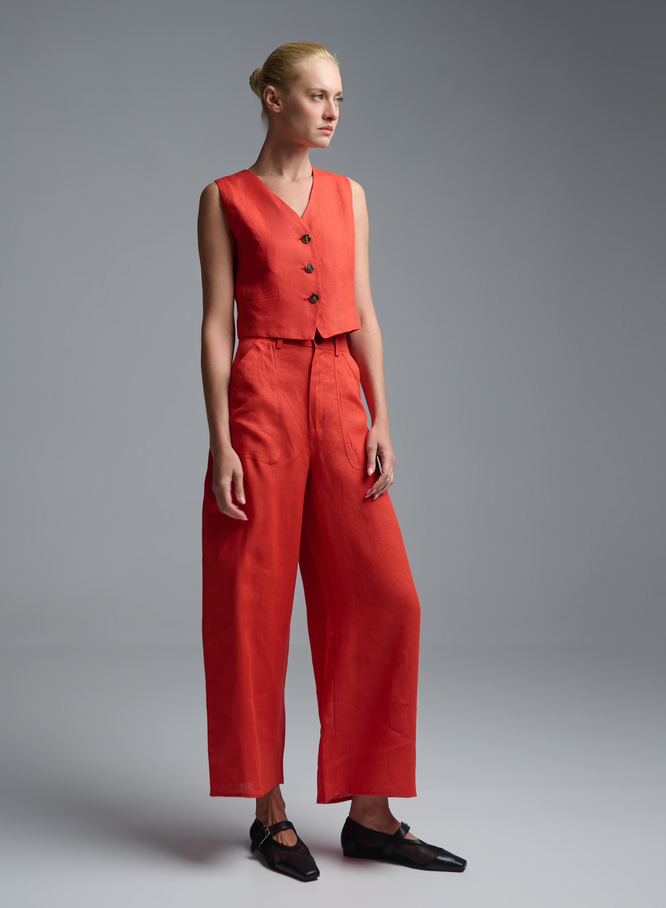 Orange linen Trousers Emme Marella - 1