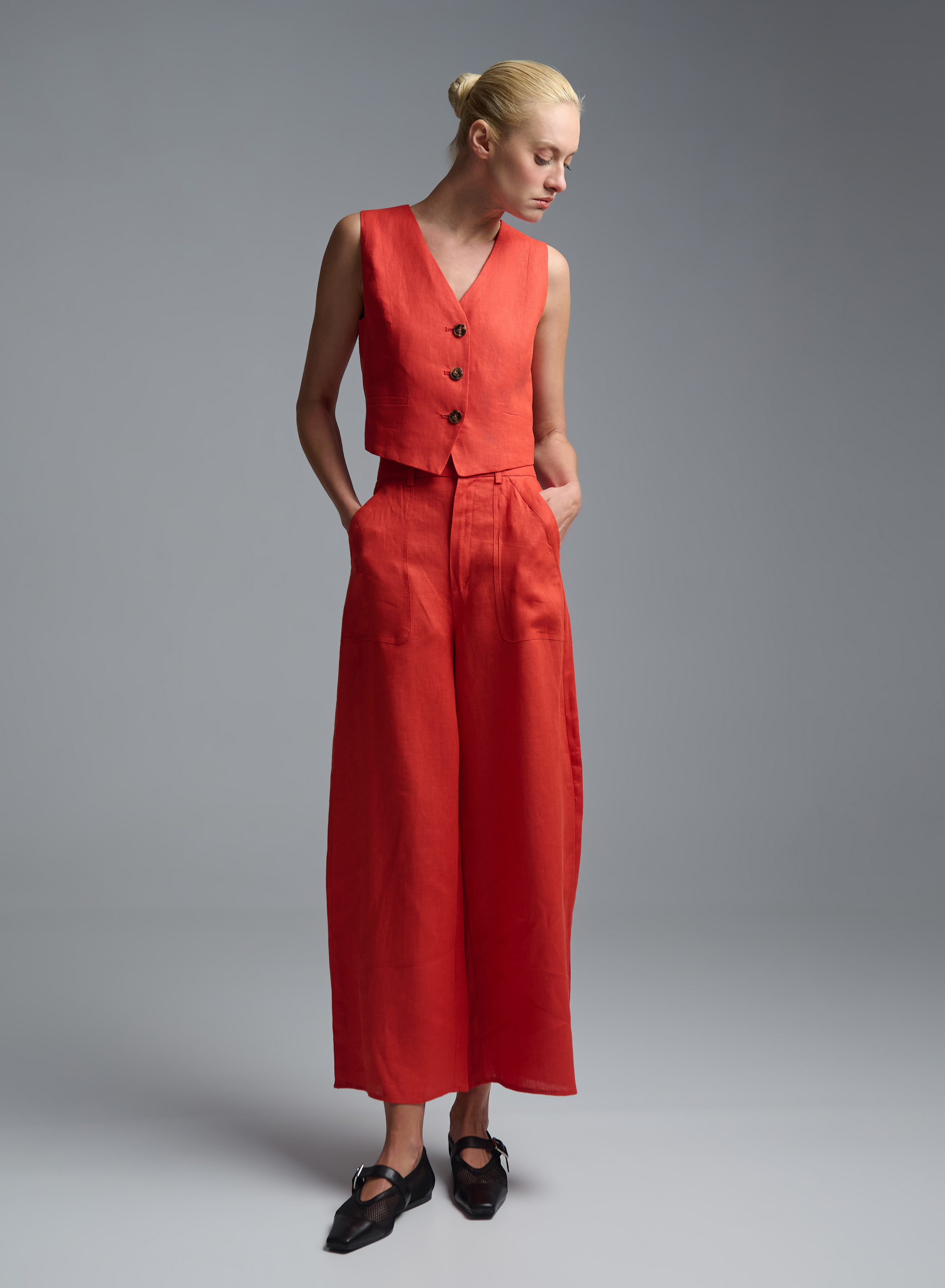 Orange linen Trousers Emme Marella - 2