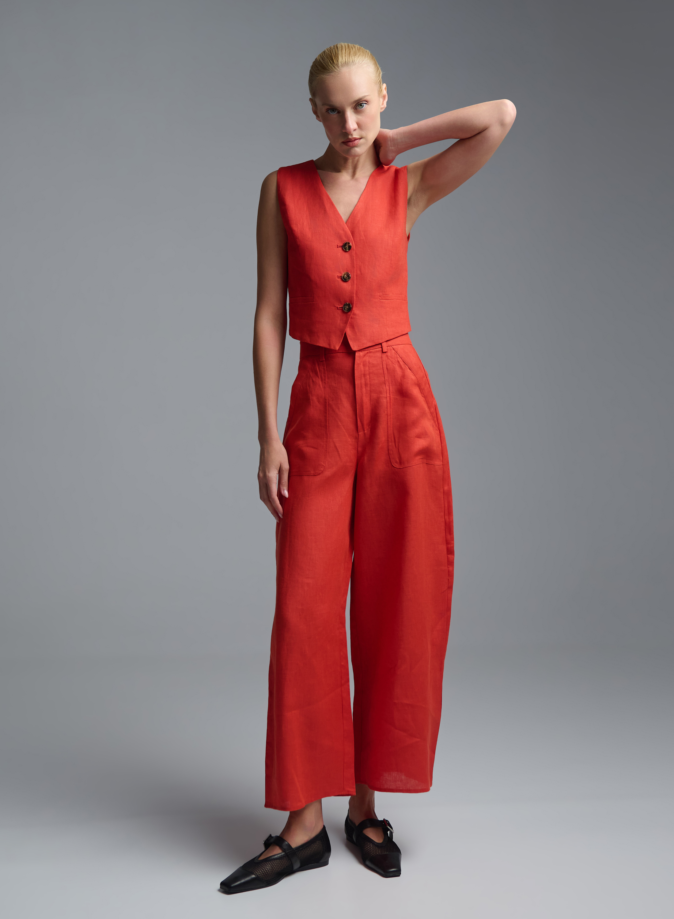 Orange linen Trousers Emme Marella - 5