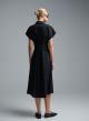 Black sleeveless chemisier Dress with belt R.R.-5