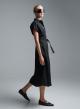 Black sleeveless chemisier Dress with belt R.R.-6