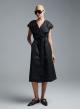 Black sleeveless double breasted Dress with belt C-Blue - 1