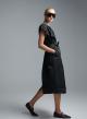 Black sleeveless double breasted Dress with belt C-Blue - 4