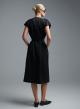 Black sleeveless double breasted Dress with belt C-Blue-7