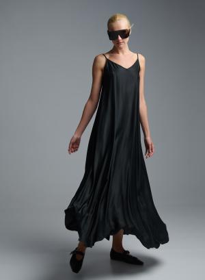 Black silky touch Dress with straps Vicolo - 60243