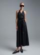 Black sleeveless halter neck Dress with belt and with open back Emme Marella - 0