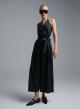 Black sleeveless halter neck Dress with belt and with open back Emme Marella - 1