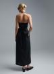 Black sleeveless halter neck Dress with belt and with open back Emme Marella-5