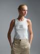 Λευκό tank Top με σοκολά κρυστάλλινο logo Emme Marella - 2