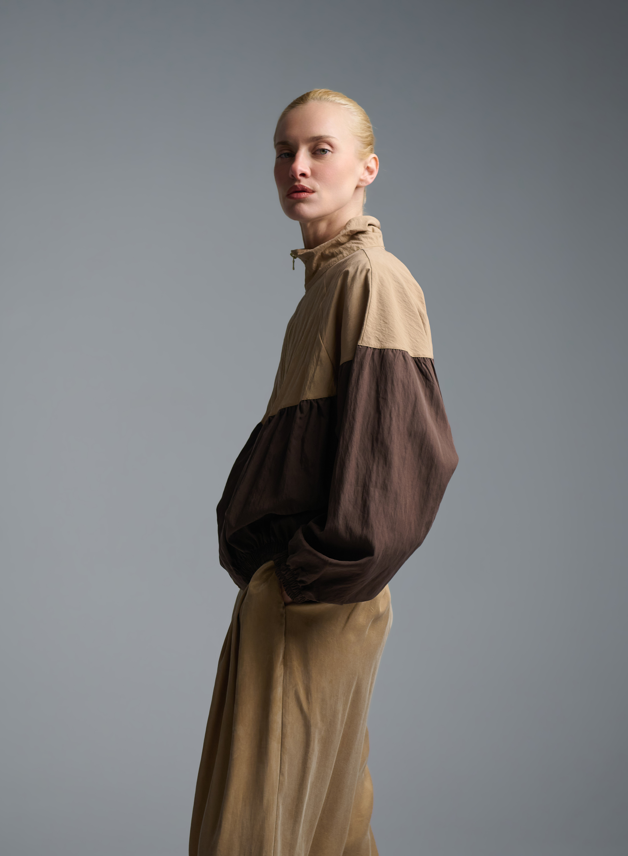 Σοκολά-Κάμελ bomber Jacket Vicolo - 2
