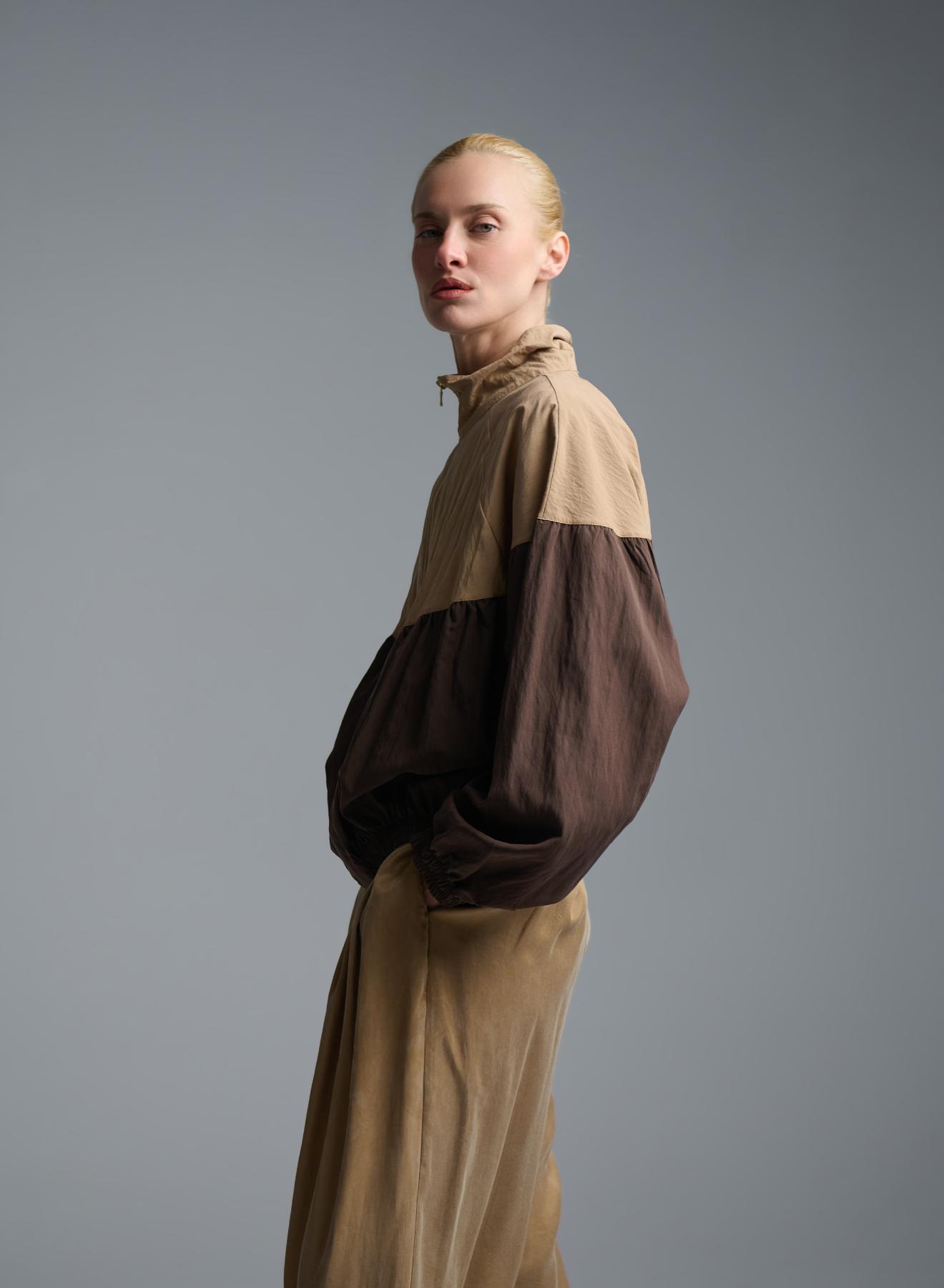 Σοκολά-Κάμελ bomber Jacket Vicolo - 3