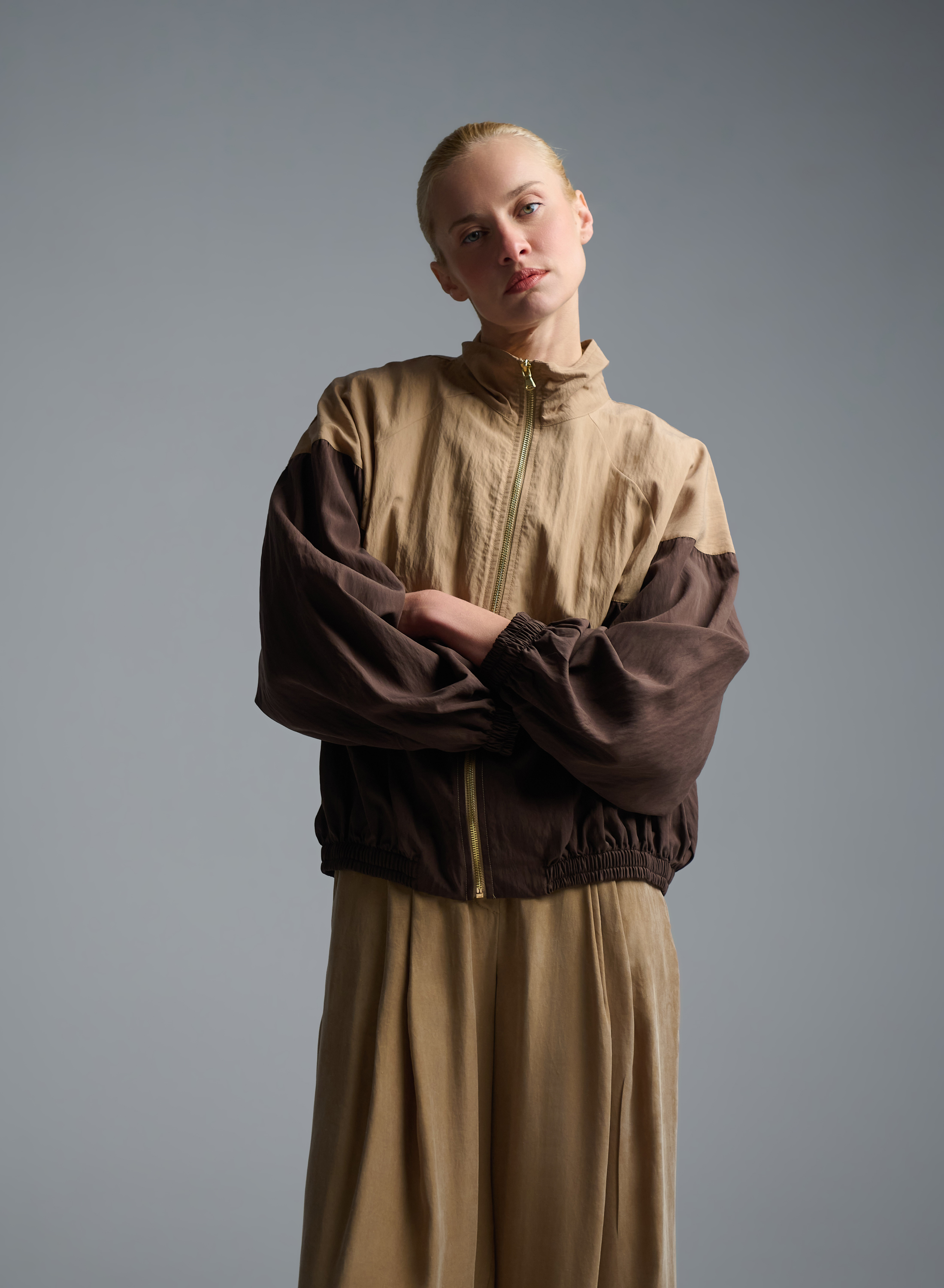 Σοκολά-Κάμελ bomber Jacket Vicolo - 3