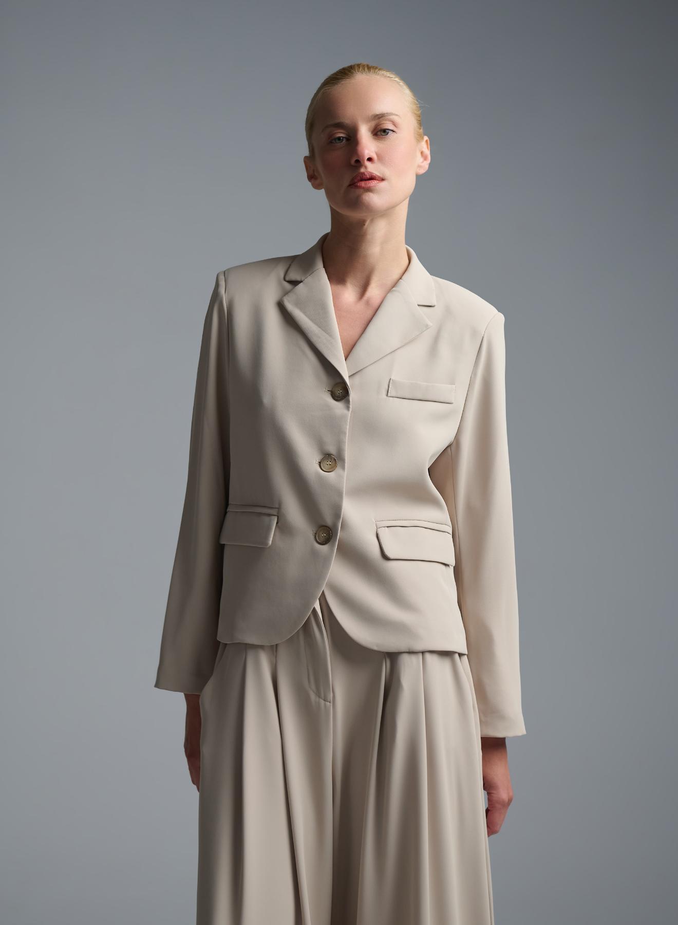 Beige Jacket with three buttons Tensione Inn - 3