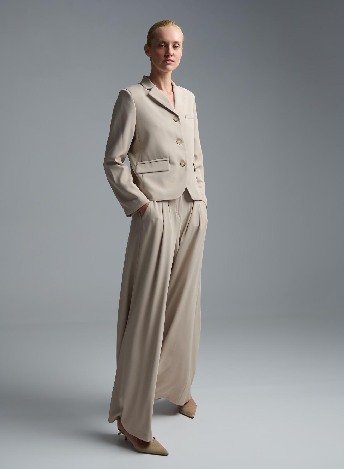 Beige Jacket with three buttons Tensione Inn - 4