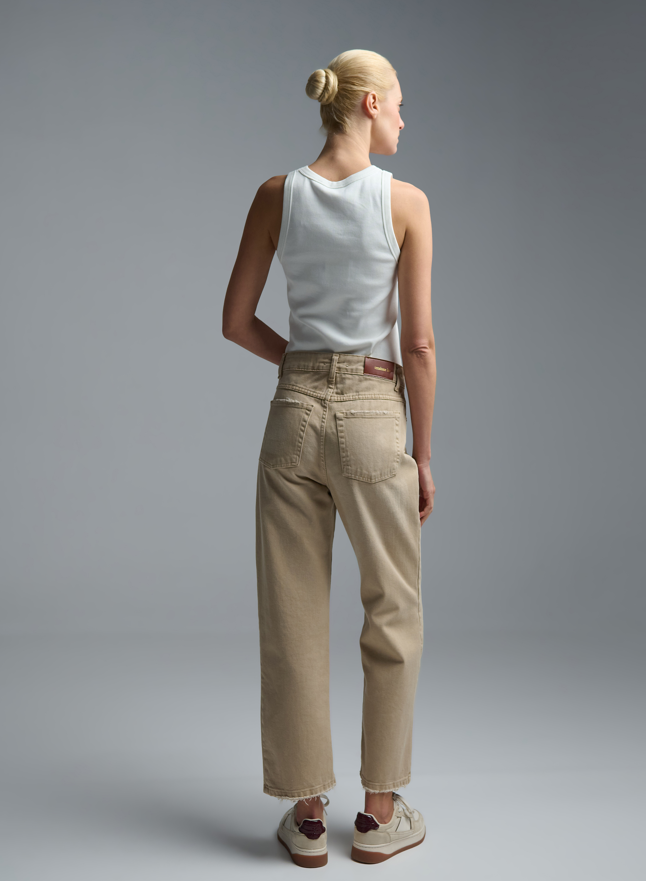 Beige denim Trousers Tensione Inn - 5