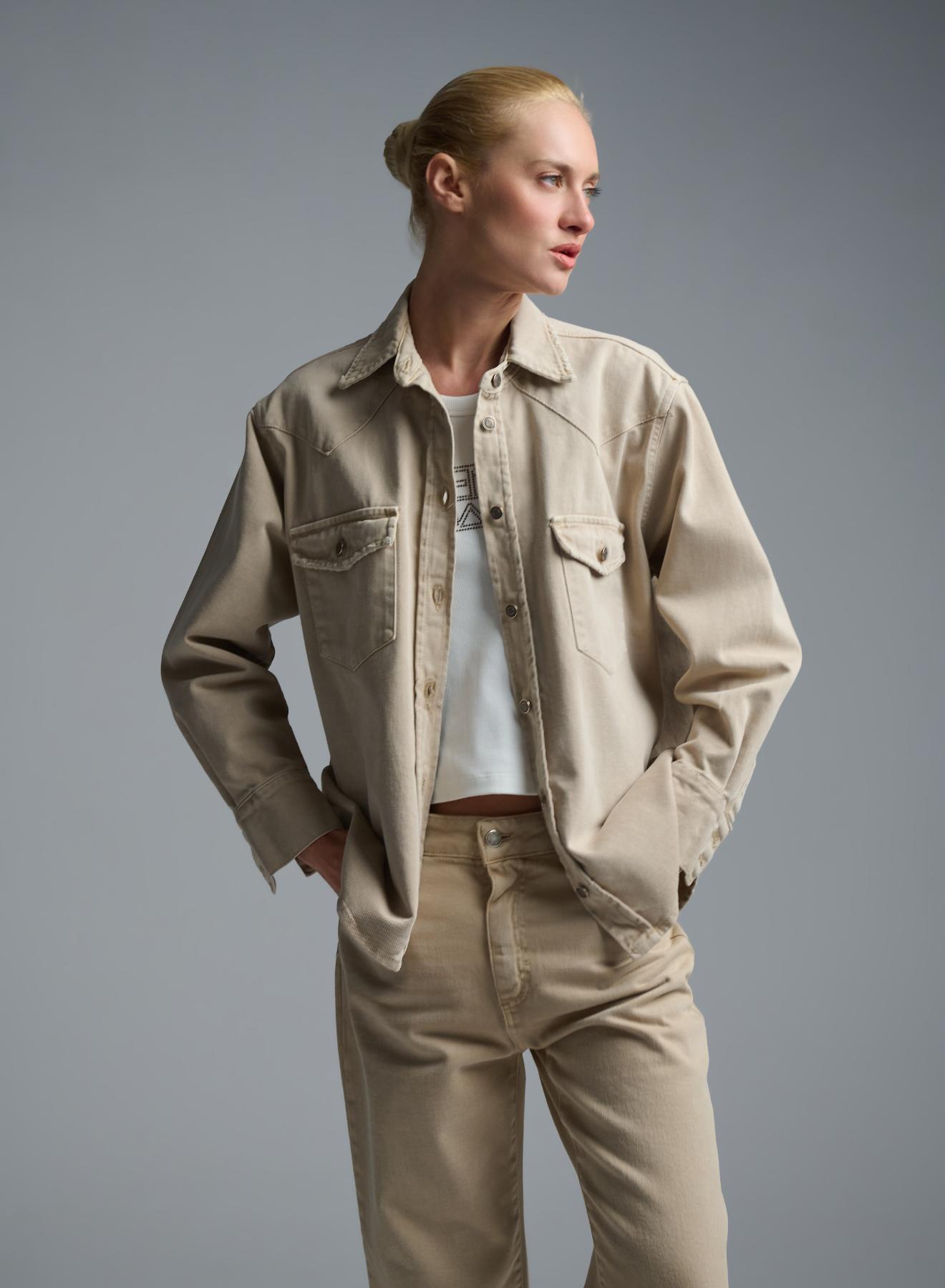 Beige denim Jacket Tensione Inn - 4