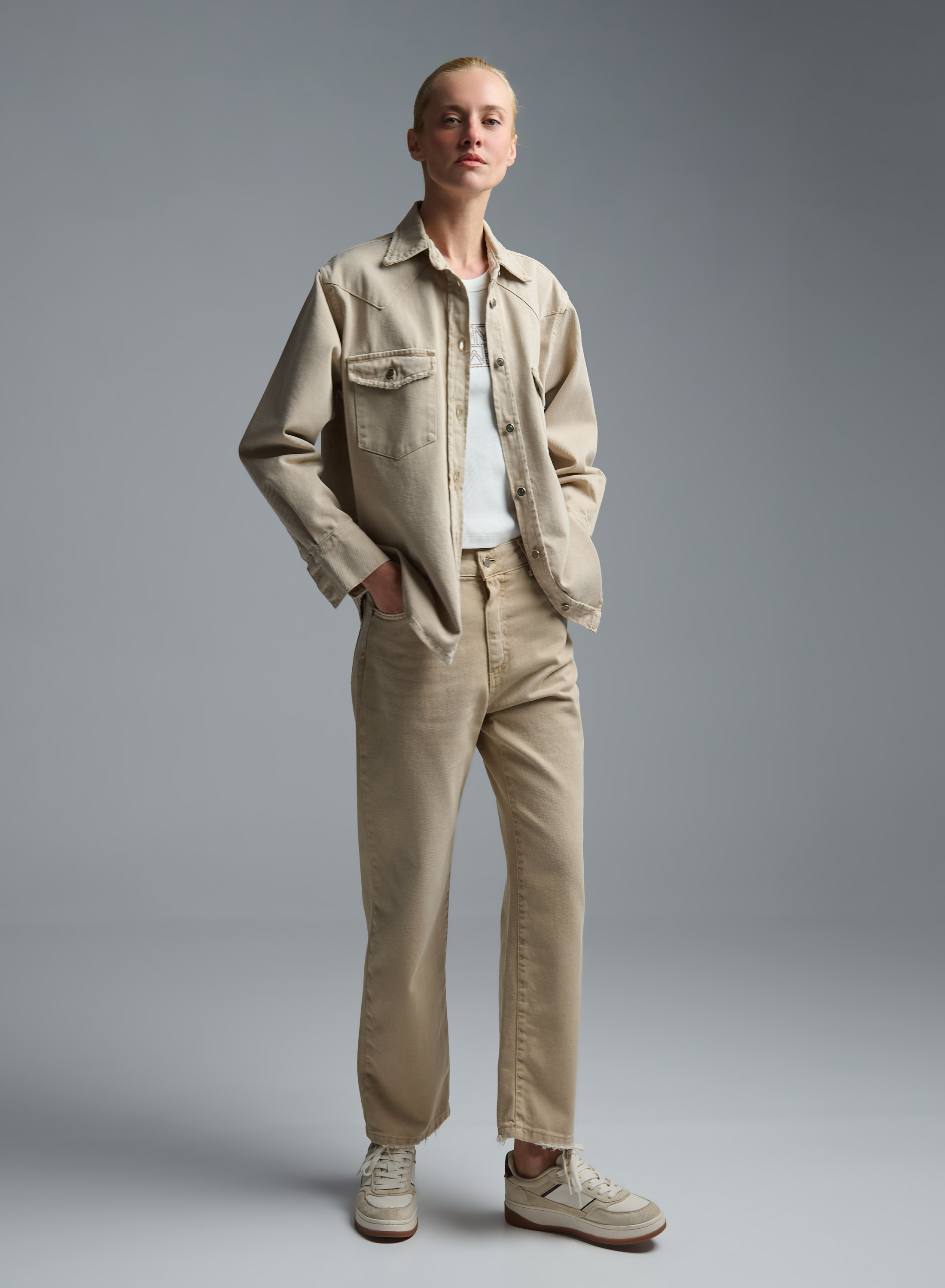 Beige denim Jacket Tensione Inn - 4