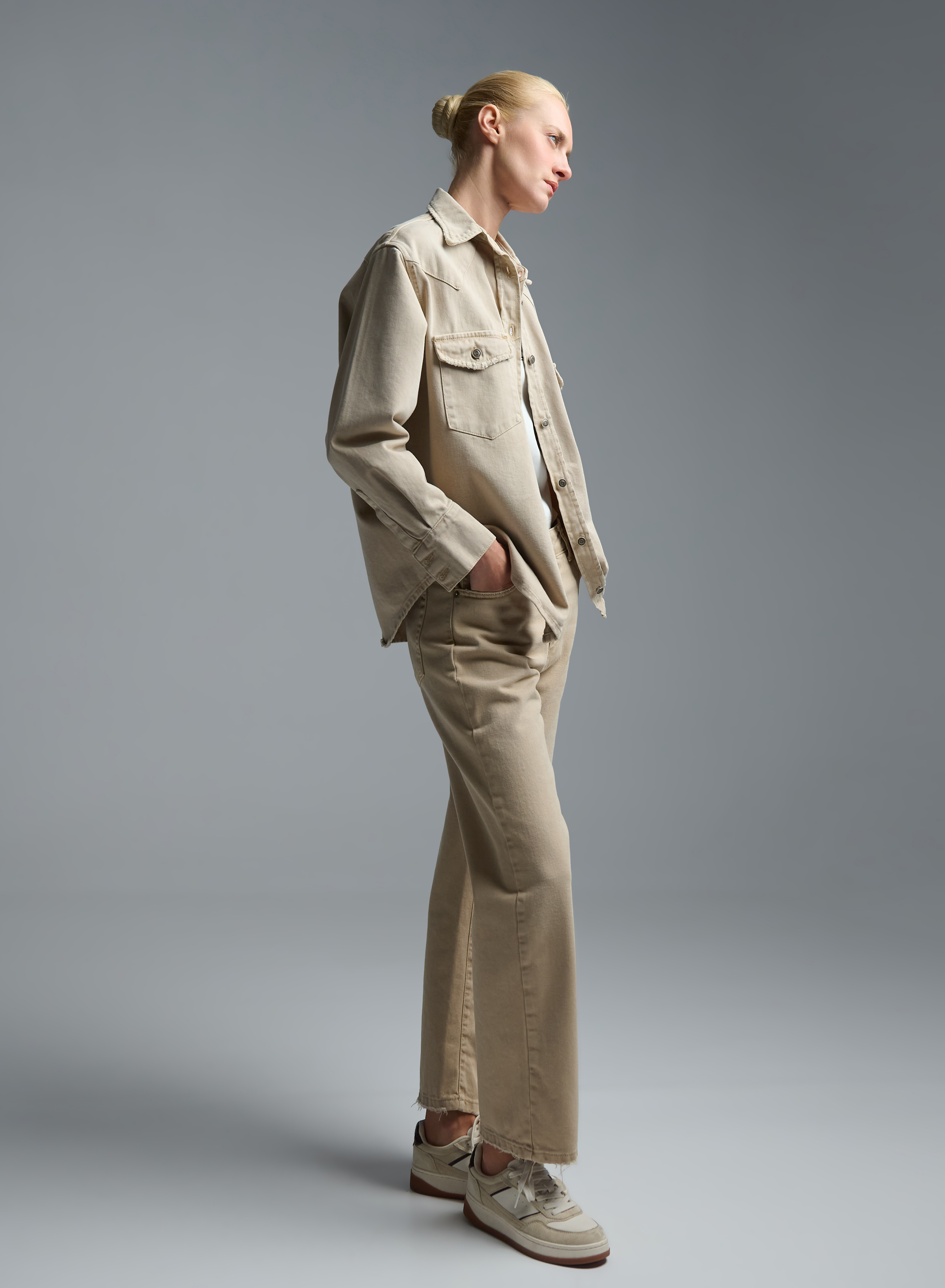 Beige denim Jacket Tensione Inn - 5