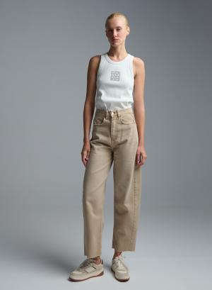 Beige denim barrel Trousers Tensione Inn - 60644